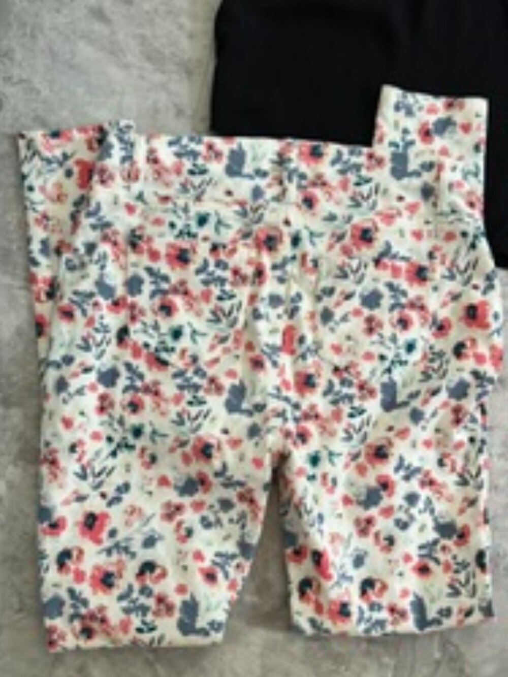 size small   stretch pants floral white pink blue pattern womens casual  wear